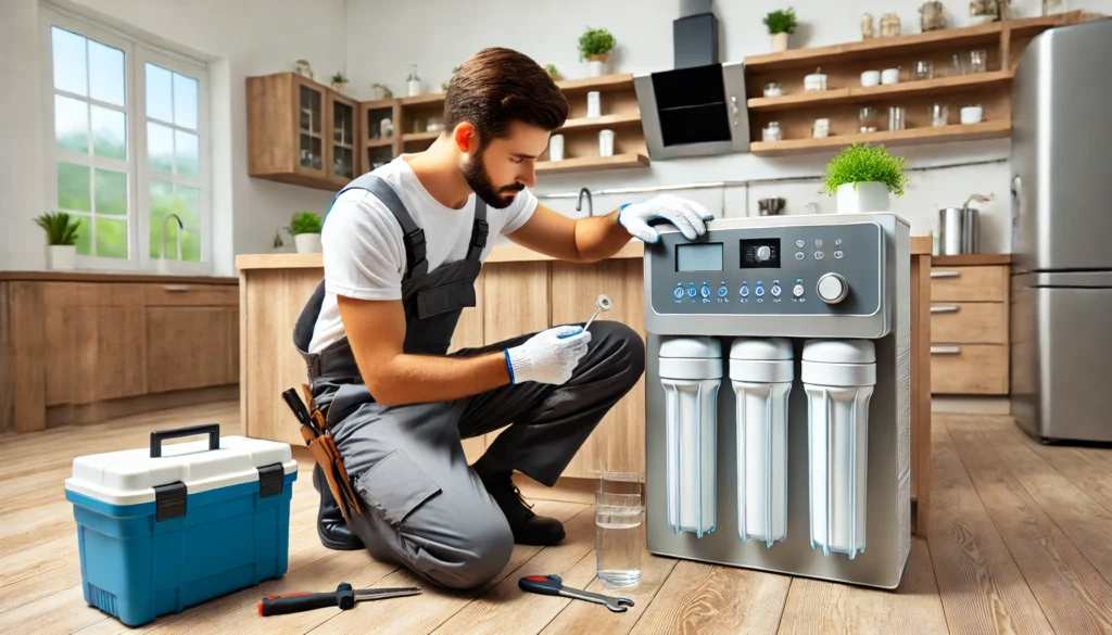 appliances xpert team repairing RO water purifier